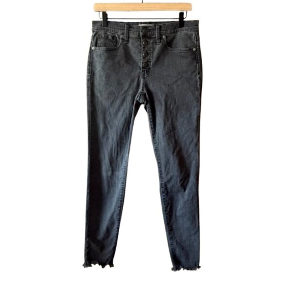 Women's 29 Madewell 9” Mid Rise Skinny Denim Jeans Button Fly - Picture 1 of 8